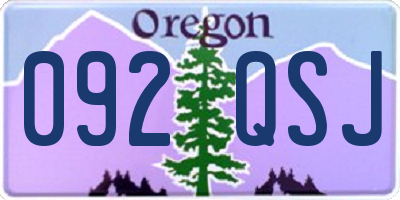OR license plate 092QSJ