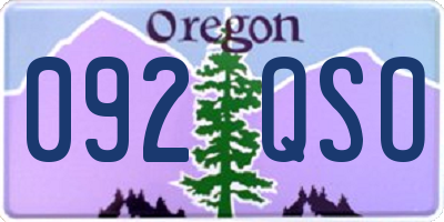 OR license plate 092QSO