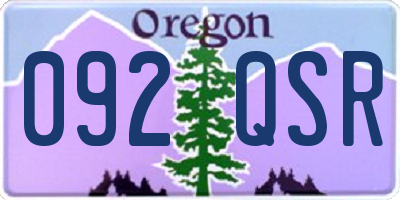 OR license plate 092QSR