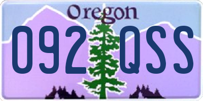OR license plate 092QSS