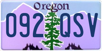 OR license plate 092QSV