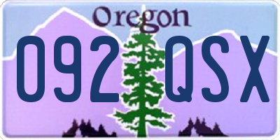 OR license plate 092QSX