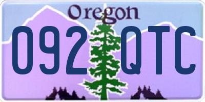 OR license plate 092QTC