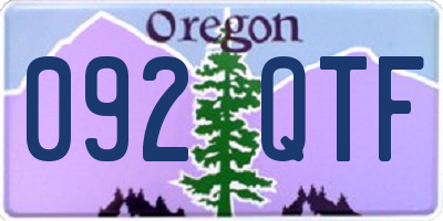 OR license plate 092QTF