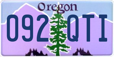 OR license plate 092QTI