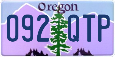 OR license plate 092QTP