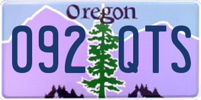 OR license plate 092QTS