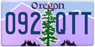 OR license plate 092QTT