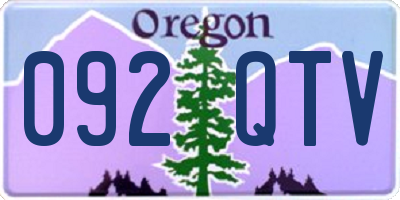 OR license plate 092QTV