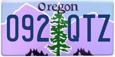 OR license plate 092QTZ