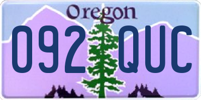 OR license plate 092QUC