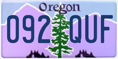 OR license plate 092QUF