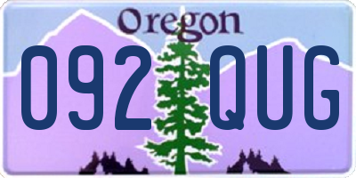 OR license plate 092QUG