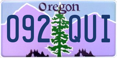 OR license plate 092QUI