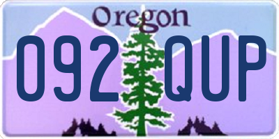 OR license plate 092QUP