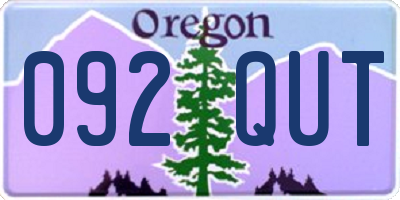 OR license plate 092QUT