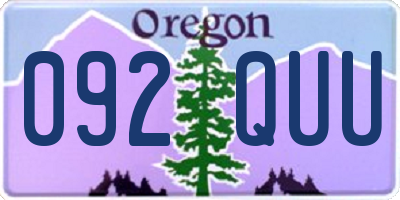 OR license plate 092QUU