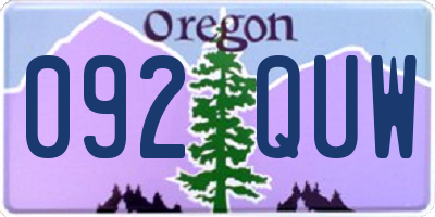 OR license plate 092QUW
