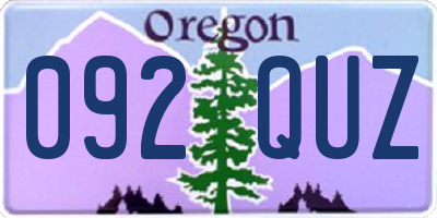 OR license plate 092QUZ