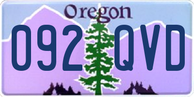 OR license plate 092QVD