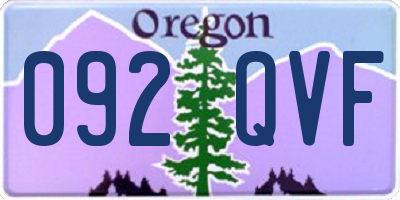 OR license plate 092QVF