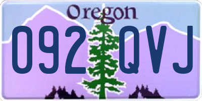 OR license plate 092QVJ
