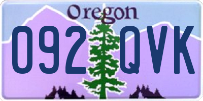 OR license plate 092QVK