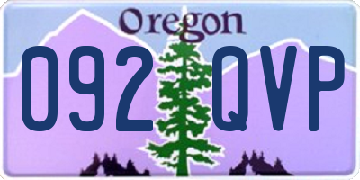 OR license plate 092QVP