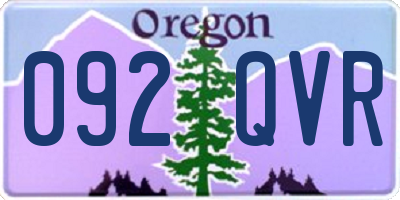OR license plate 092QVR