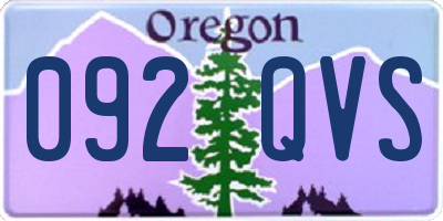 OR license plate 092QVS