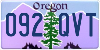 OR license plate 092QVT