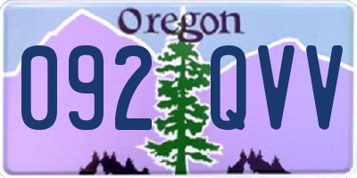 OR license plate 092QVV