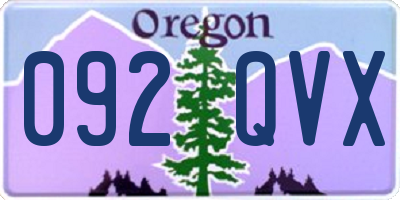 OR license plate 092QVX