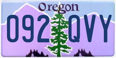 OR license plate 092QVY