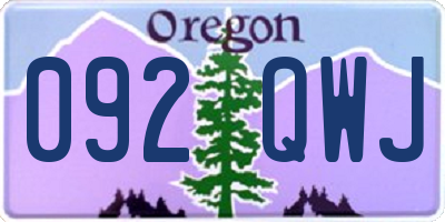 OR license plate 092QWJ