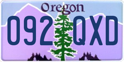 OR license plate 092QXD
