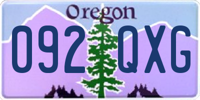 OR license plate 092QXG