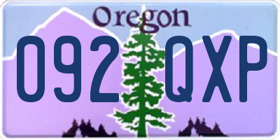 OR license plate 092QXP
