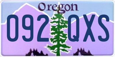 OR license plate 092QXS