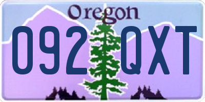 OR license plate 092QXT