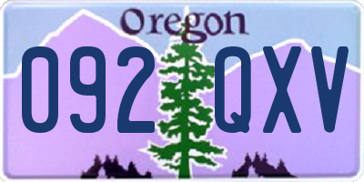 OR license plate 092QXV