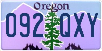 OR license plate 092QXY