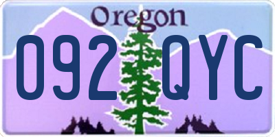 OR license plate 092QYC