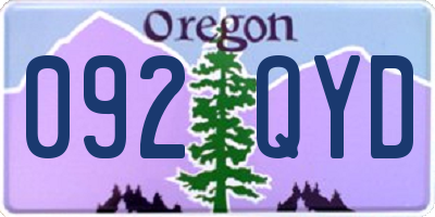 OR license plate 092QYD