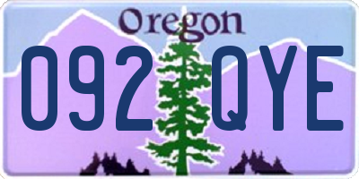 OR license plate 092QYE