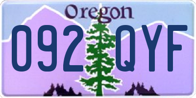 OR license plate 092QYF