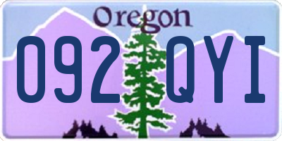 OR license plate 092QYI