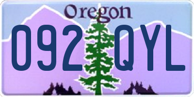 OR license plate 092QYL