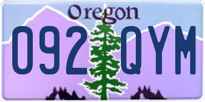 OR license plate 092QYM