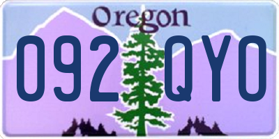 OR license plate 092QYO
